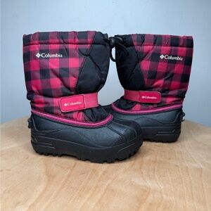 Columbia Youth Girl’s Plaid Powderbug Waterproof Snow Boots Size 12